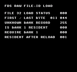 __fds_load_overlay: RAW_OVERLAY-DEFAULT — 独自のLoadFiles呼び出し規約テストでは、FILE 32 LOAD STATUSが000、転送したデータの両端が011と044です。RAWロード直後のUNKNOWN BANK RECORDは255、IS BANK 1 RESIDENTは000になります。REQUIRE BANK 1が000で成功した後はRESIDENT AFTER RELOADが001です。ファイルIDで読む操作と、論理バンクを管理する操作の違いを示します。