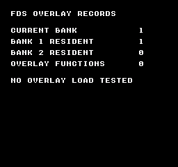 __fds_current_bank: RESIDENCY-FDS-TABLE-OFF-DEFAULT — CURRENT BANKは1、BANK 1 RESIDENTは1、BANK 2 RESIDENTは0、OVERLAY FUNCTIONSは2です。バンク2に二つの関数を収録していても、起動直後にバンク2がロード済みになるわけではありません。--fds-no-overlay-tableを付けた検証では最後の値だけ0になります。