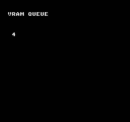 NMIでタイル更新を反映する: 背景の(3,8)に数字4が表示されます。番号52は同梱フォントの数字4に対応します。