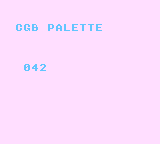 CGB背景パレットの色を設定する: CGBモードで実行すると白い背景に紫色の文字と042が表示されます。DMGの白黒表示では色の結果を確認できません。