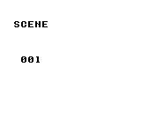現在のシーンIDを選ぶ: 001はscene_get_currentが返す現在のIDです。この例にはシーンのコールバックや画面切り替えの描画は登録していません。